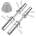 Premium Olympic Dumbbell Handles Pair with Spring Collars - 50cm