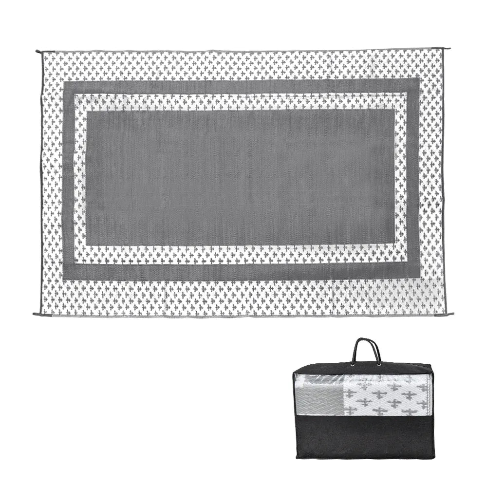 Premium Weatherproof Outdoor Rug – Silver Grey 275 x 365cm, Waterproof PP Weave