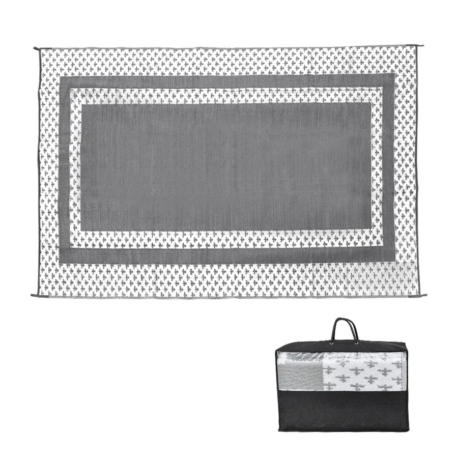 Premium Weatherproof Outdoor Rug – Silver Grey 275 x 365cm, Waterproof PP Weave