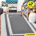 Premium Weatherproof Outdoor Rug – Silver Grey 275 x 365cm, Waterproof PP Weave