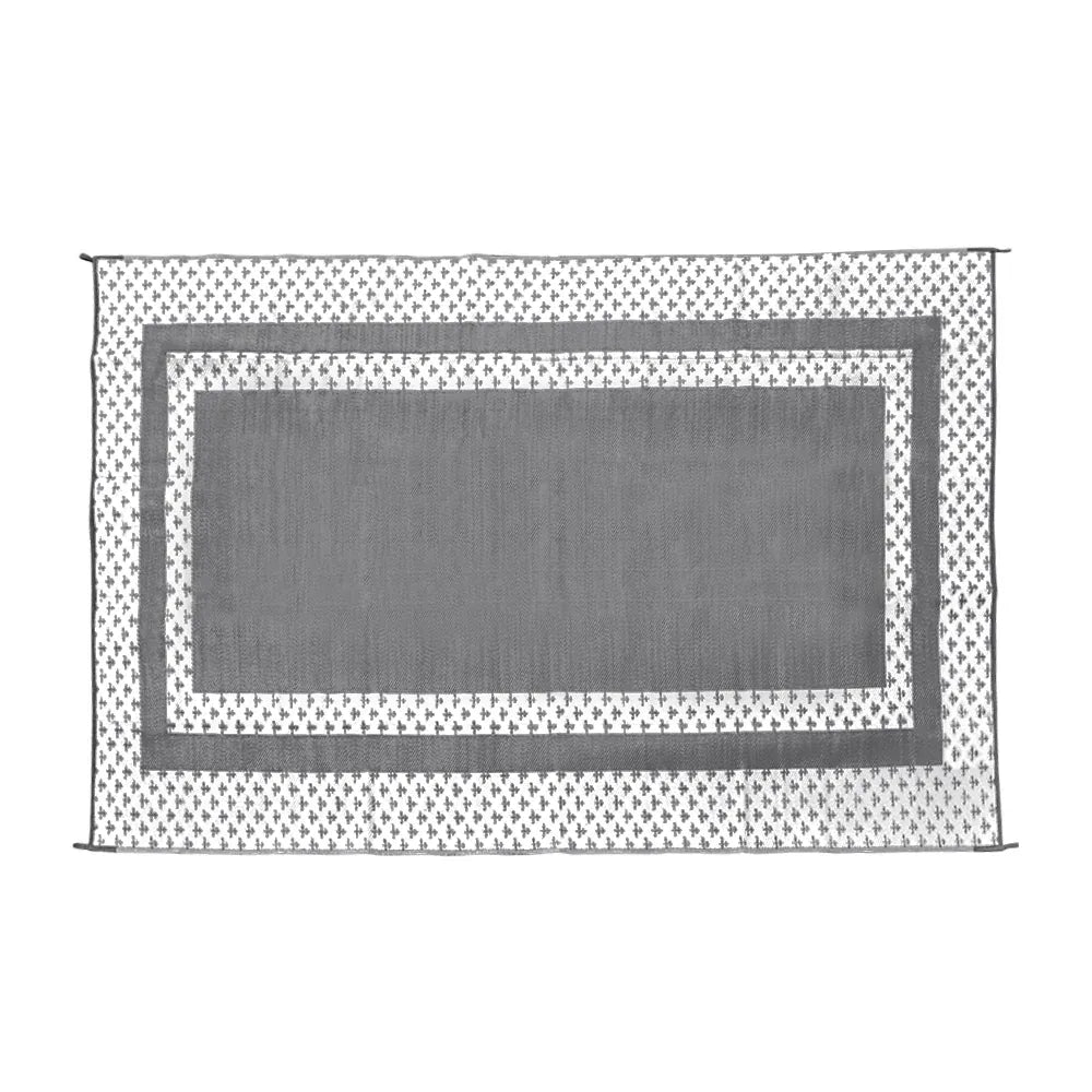 Premium Weatherproof Outdoor Rug – Silver Grey 275 x 365cm, Waterproof PP Weave