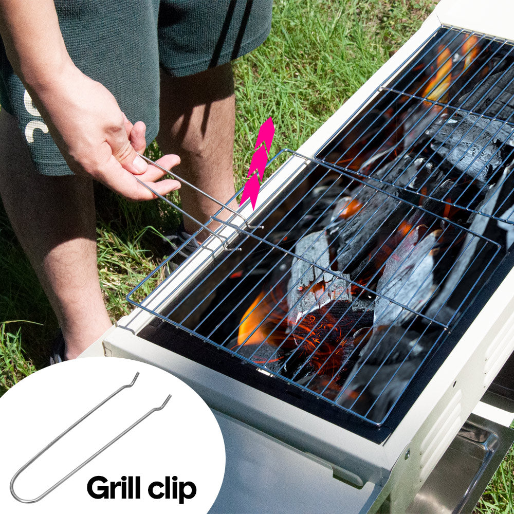 Premium Foldable Charcoal BBQ Grill – Beige with Grill Nets & Enamel Pans
