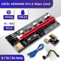 Premium PCIe 1X to 16X GPU Riser Extender Kit with USB Cables - 6 Pack