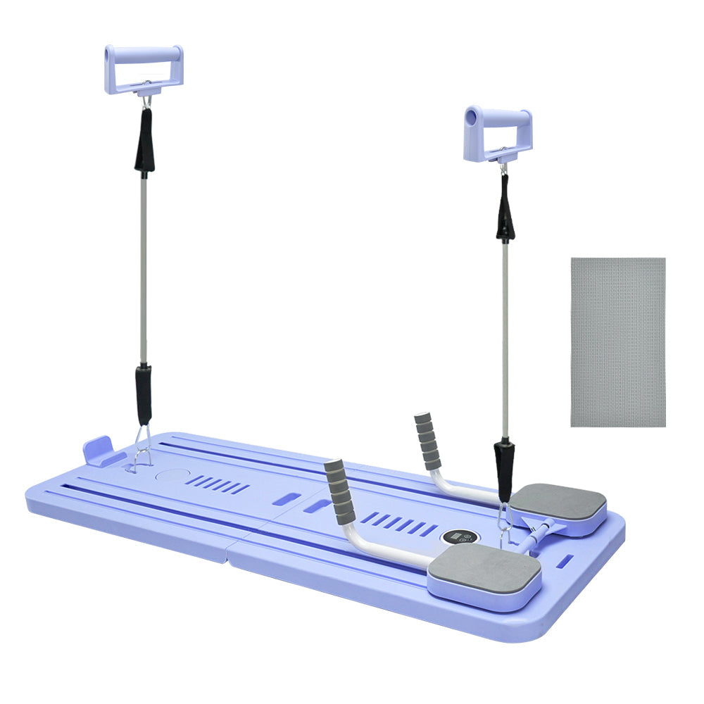 Premium Lilac Foldable 4-in-1 Pilates Board Reformer with Timer