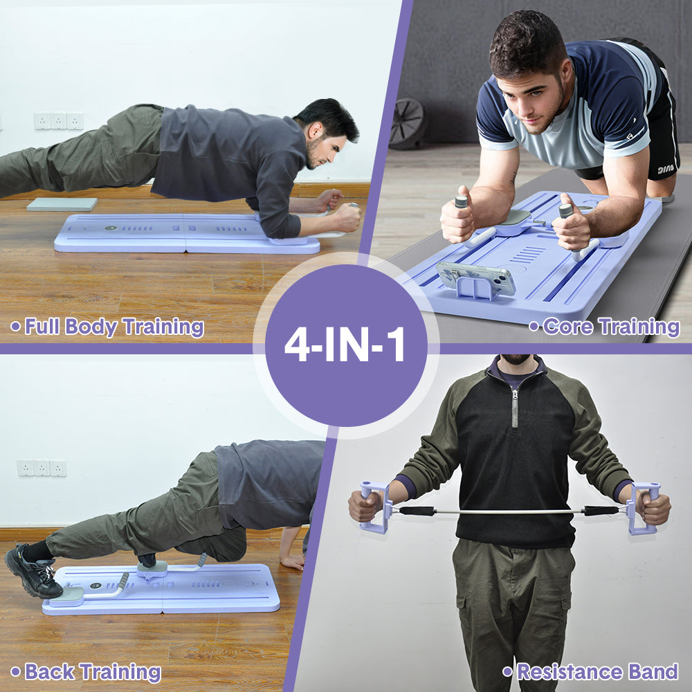 Premium Lilac Foldable 4-in-1 Pilates Board Reformer with Timer