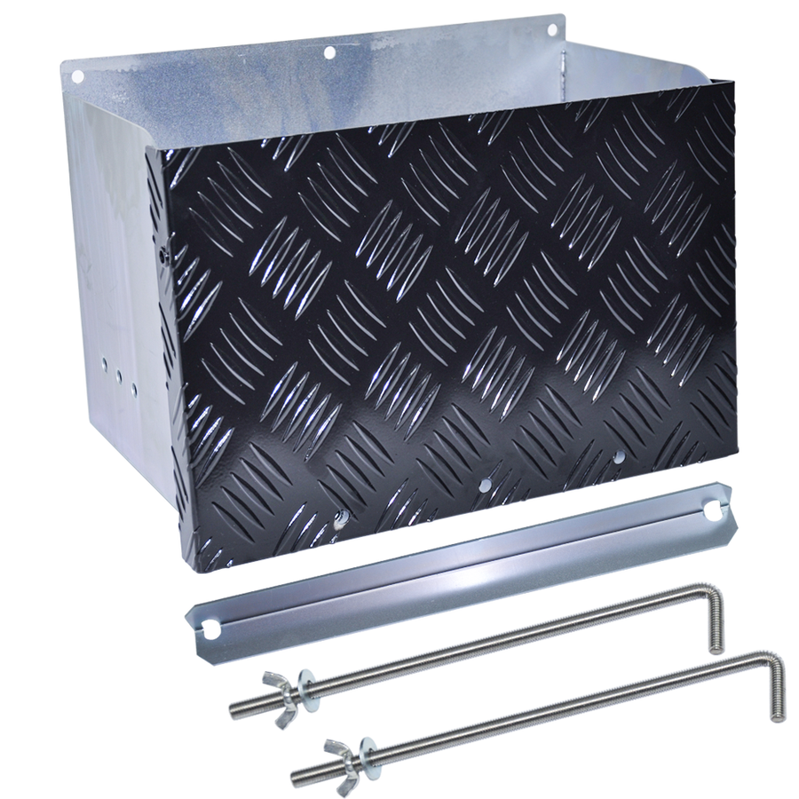 Premium Galvanized Battery Box with Lid - 385mm