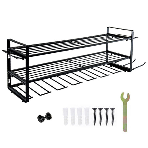 Premium Wall Mount Power Tool Organiser with 7 Drill Holders