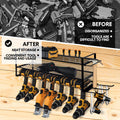 Premium Wall Mount Power Tool Organiser with 7 Drill Holders