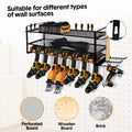 Premium Wall Mount Power Tool Organiser with 7 Drill Holders