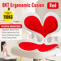 BKT Ergonomic Lumbar Support Seat Cushion Red Heart Design 110kg Capacity