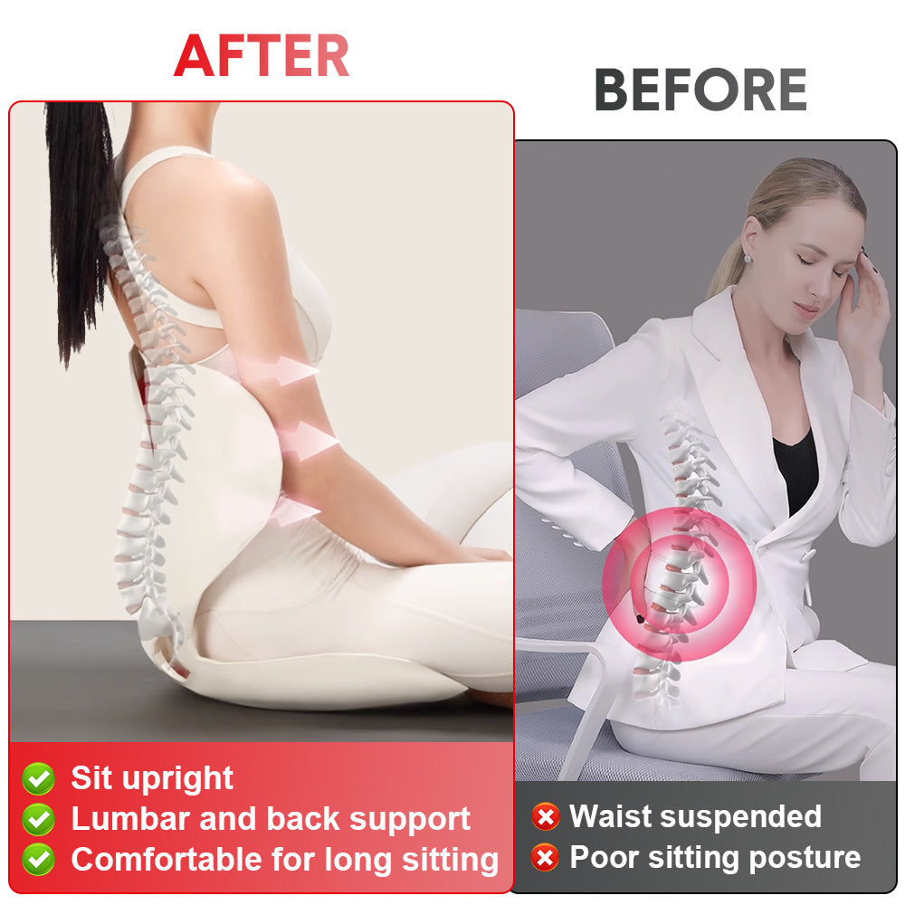 BKT Ergonomic Lumbar Support Seat Cushion Red Heart Design 110kg Capacity