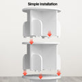 4 Tier White 360 Rotating Bookshelf Freestanding Corner Bookcase Storage Organiser