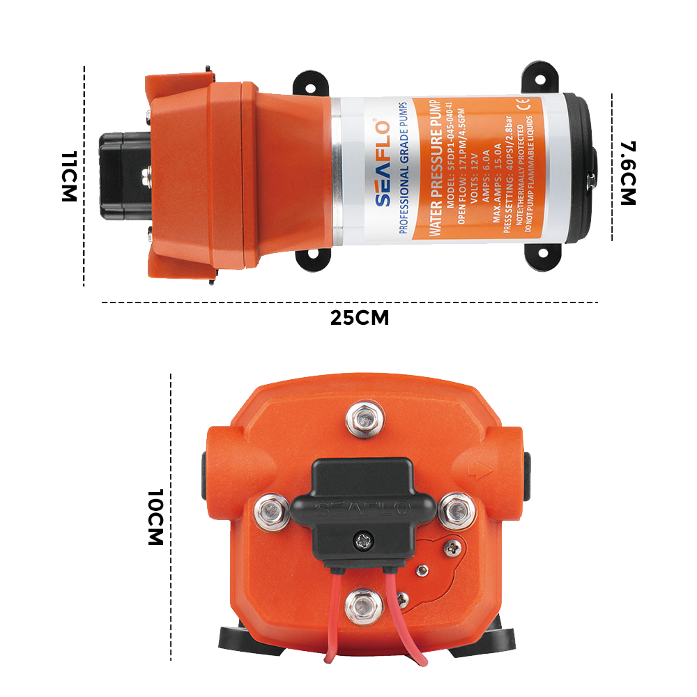Premium SEAFLO 12V Water Pump - 17LPM, 40PSI