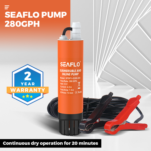 SEAFLO 12V 280GPH Submersible Inline Pump