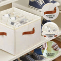 Premium Shoe Organiser – Beige 2 Pack with Clear Lid & Adjustable Dividers