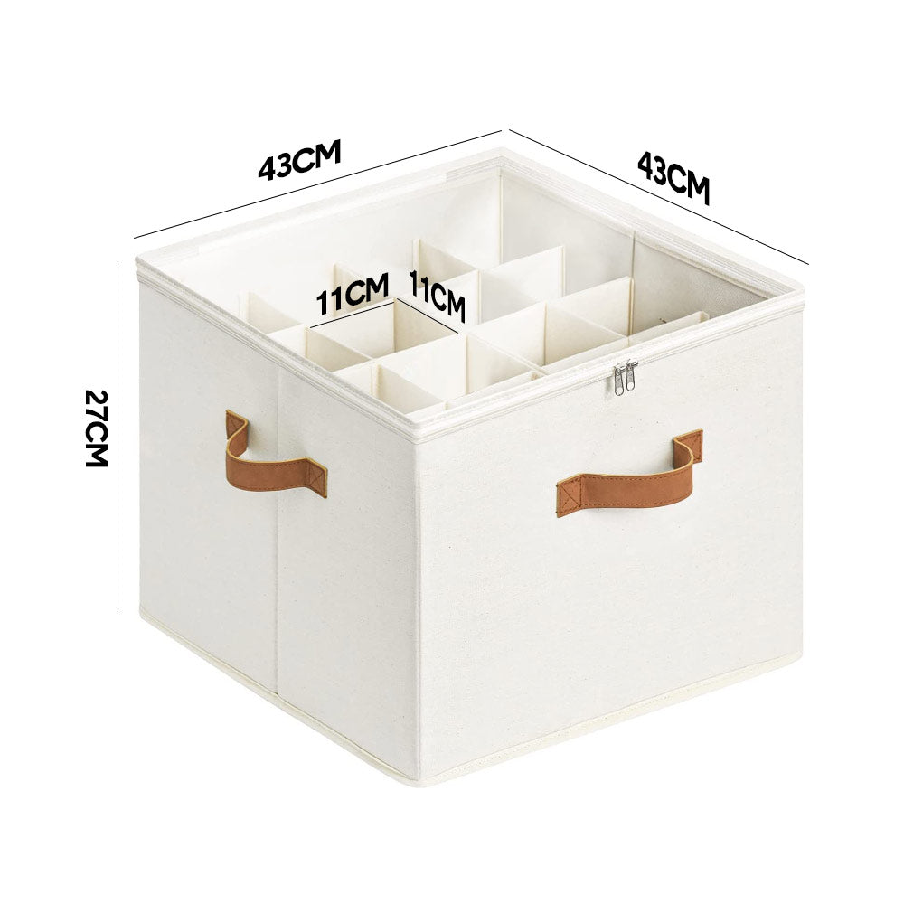 Premium Shoe Organiser – Beige 2 Pack with Clear Lid & Adjustable Dividers