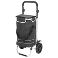 Alston 41L Foldable Shopping Trolley Cart Black with Aluminium Frame and Wheels
