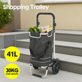 Alston 41L Foldable Shopping Trolley Cart Black with Aluminium Frame and Wheels