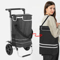 Alston 41L Foldable Shopping Trolley Cart Black with Aluminium Frame and Wheels