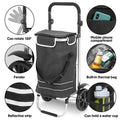 Alston 41L Foldable Shopping Trolley Cart Black with Aluminium Frame and Wheels