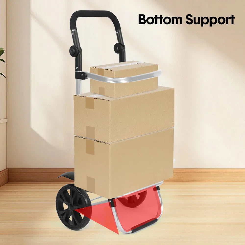 Alston 41L Foldable Shopping Trolley Cart Black with Aluminium Frame and Wheels