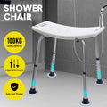 Adjustable Non-Slip Shower Chair with Armrests Shower Holder and 100kg Capacity