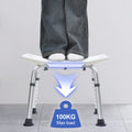 Adjustable Non-Slip Shower Chair with Armrests Shower Holder and 100kg Capacity