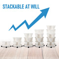 Premium 5-Tier Stackable Planter Pots – White 37cm with Wheels