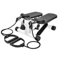 Premium Mini Stepper with Resistance Bands & LCD Monitor - Black/White