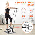 Premium Mini Stepper with Resistance Bands & LCD Monitor - Black/White