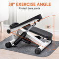 Premium Mini Stepper with Resistance Bands & LCD Monitor - Black/White