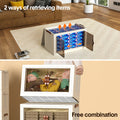 3 Bin Foldable Stackable Storage Cabinet with Clear Doors Wheels and Top Access