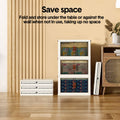3 Bin Foldable Stackable Storage Cabinet with Clear Doors Wheels and Top Access
