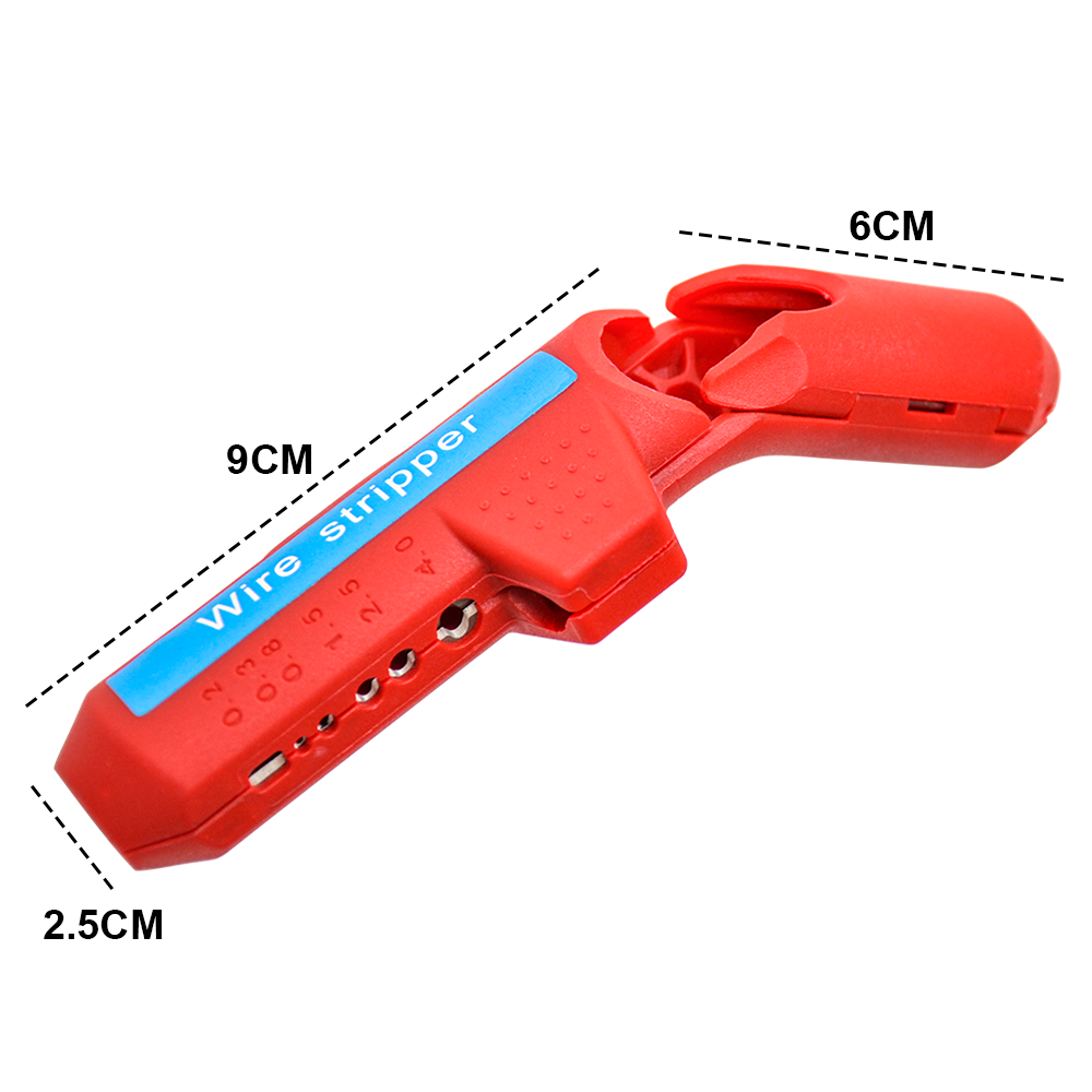 Premium Ergonomic Wire Stripper with 6 Planer Holes - Red