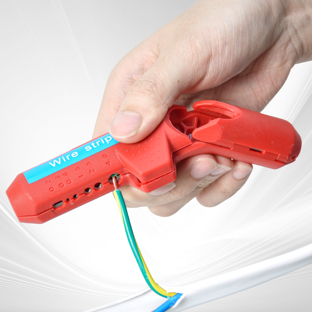 Premium Ergonomic Wire Stripper with 6 Planer Holes - Red
