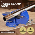 Premium 4 Inch Bench Vice with 360° Swivel Base & Anvil