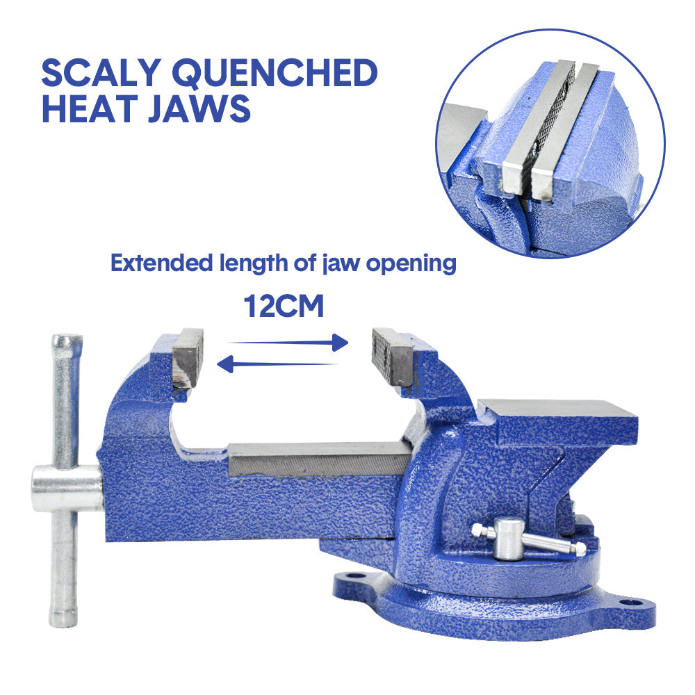 Premium 4 Inch Bench Vice with 360° Swivel Base & Anvil