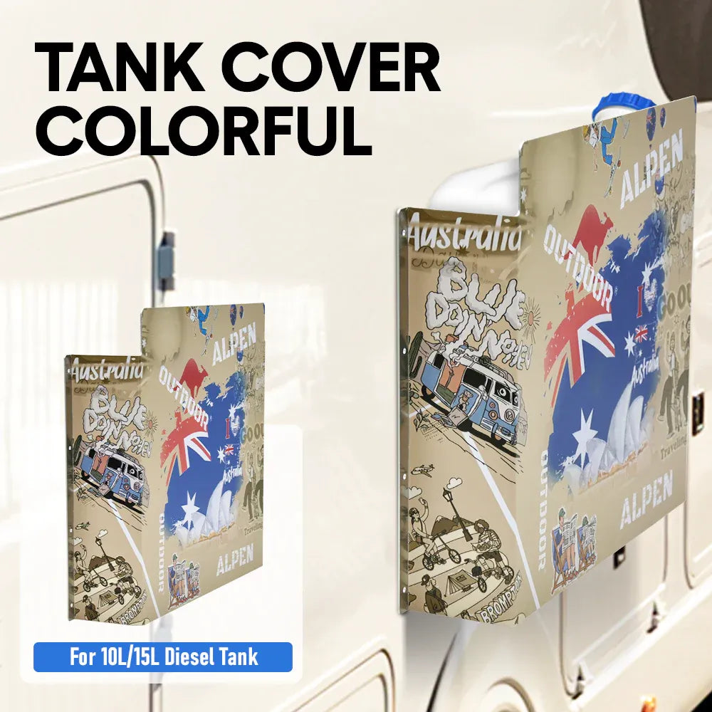 Alpen Outdoor Diesel Tank Cover with AU Flag Design - 10L/15L