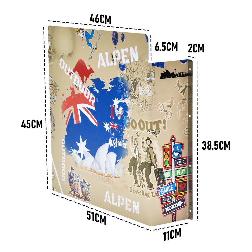 Alpen Outdoor Diesel Tank Cover with AU Flag Design - 10L/15L