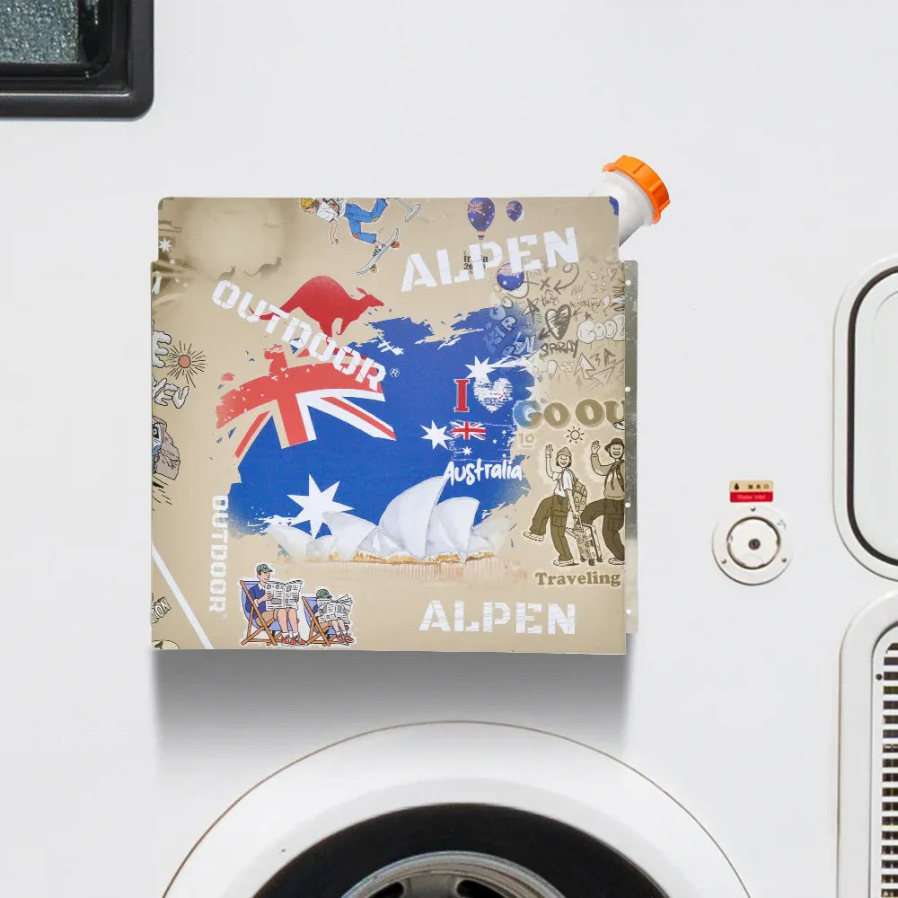 Alpen Outdoor Diesel Tank Cover with AU Flag Design - 10L/15L