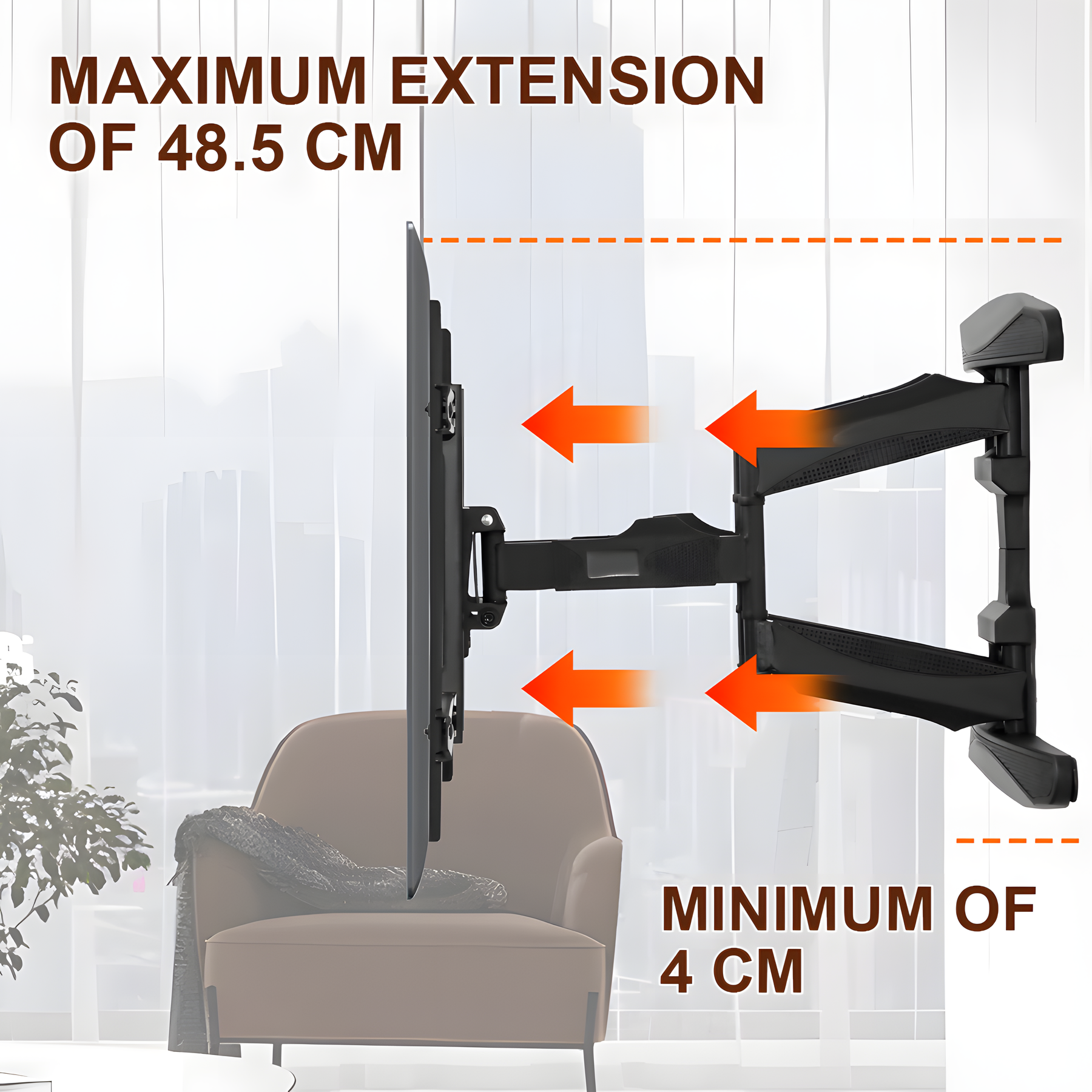 Premium Full Motion Telescopic TV Wall Mount Bracket 32-80 Inch 85kg Capacity