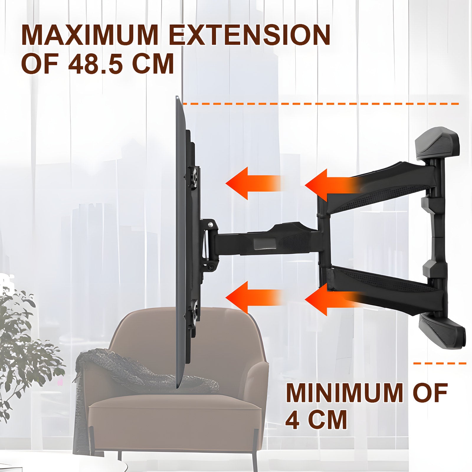 Premium Full Motion Telescopic TV Wall Mount Bracket 32-80 Inch 85kg Capacity