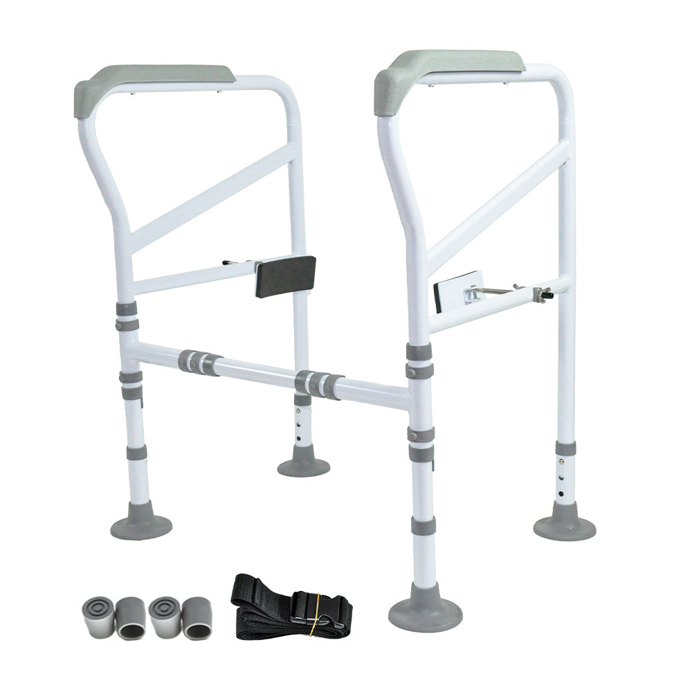Adjustable Toilet Safety Frame Support Rail Foldable Bathroom Aid 150kg Capacity