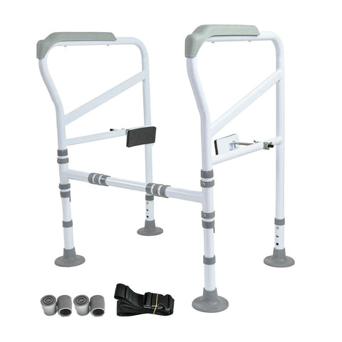 Adjustable Toilet Safety Frame Support Rail Foldable Bathroom Aid 150kg Capacity