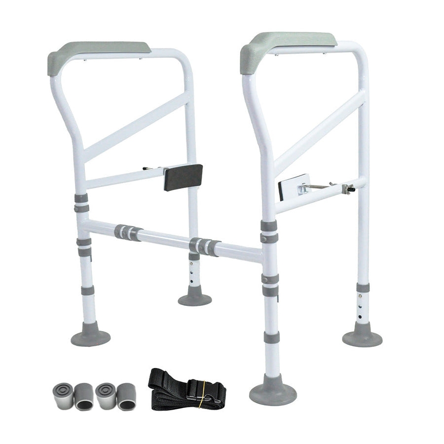 Adjustable Toilet Safety Frame Support Rail Foldable Bathroom Aid 150kg Capacity