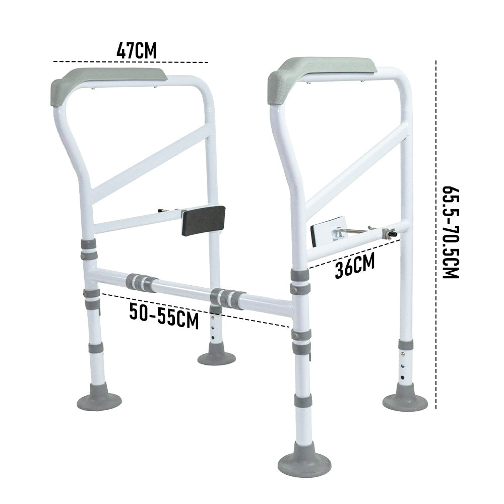 Adjustable Toilet Safety Frame Support Rail Foldable Bathroom Aid 150kg Capacity