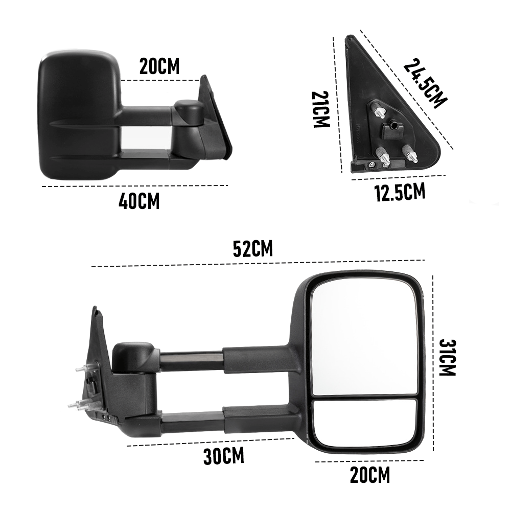Premium Nissan Patrol GU Y61 Extendable Towing Mirrors Pair 1997-2016