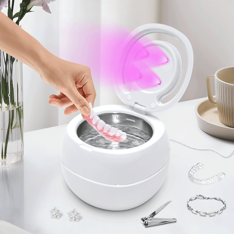 Premium Portable Ultrasonic UV Cleaner 42kHz 180-220ml with Dual Timer