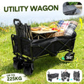Premium Foldable Camping Wagon with Tailgate - 150L, Black
