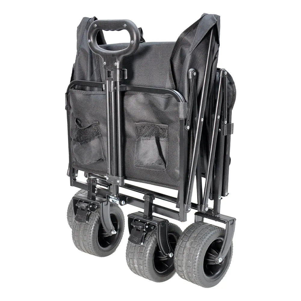 Premium Foldable Camping Wagon with Tailgate - 150L, Black